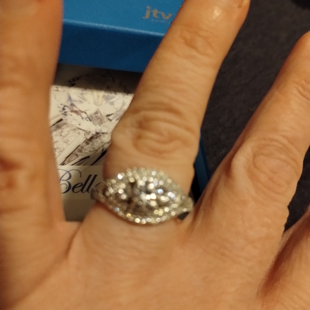 New BELLA LUCE 1CT Trinity Cluster 925 solid Sterling Silver Ring Size 10